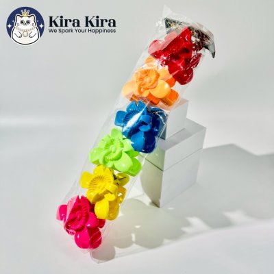 ตัวหนีบผม ลายดอกไม้ สีสด (ุ6 ชิ้น)