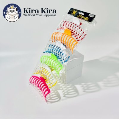 ตัวหนีบผม ลอนใหญ่ สีสดสลับขาว (6 ชิ้น)