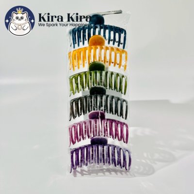 ตัวหนีบผม ลอนใหญ่ สีวุ้น (6 ชิ้น)
