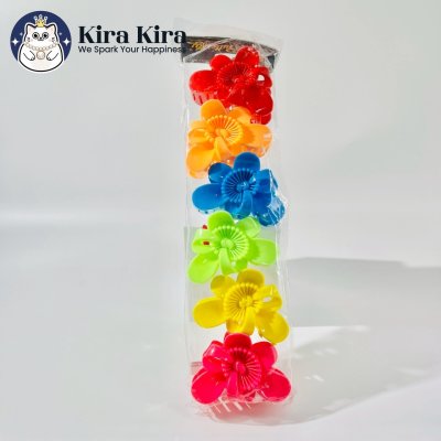 ตัวหนีบผม ลายดอกไม้ สีสด (ุ6 ชิ้น)