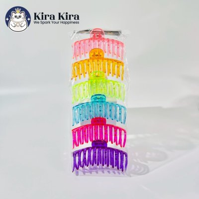 ตัวหนีบผม ลอนใหญ่ สีใส (6 ชิ้น)