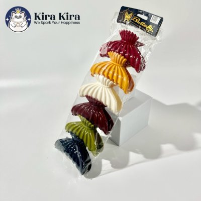 ตัวหนีบผม ลายหอย สีคลาสสิค (6 ชิ้น)