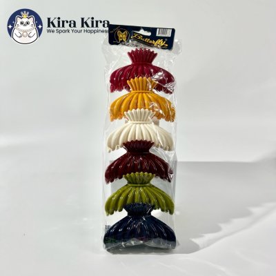 ตัวหนีบผม ลายหอย สีคลาสสิค (6 ชิ้น)