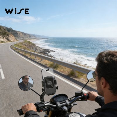 WiSE MORTOR BIKE HOLDER ที่จับมือถือมอเตอร์ไซค์ รุ่น F7+ รองรับมือถือ ขนาด 4.7-7.2 นิ้ว ล็อคแน่นติดตั้งง่าย