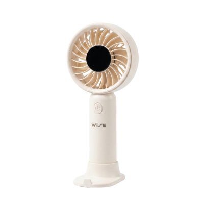 WiSE Handy Fan พัดลมมือถือ แบบพกพา พร้อมฐานวางตั้งโต๊ะ จอ LED ปรับได้ 6 ระดับ