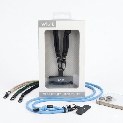 WISE UTILITY LANYARD SET สายคล้องโทรศัพท์ ปรับความยาวได้ ยาว 1.2 เมตร คละสี เลือกสีไม่ได้