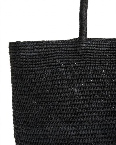 RIKO RAFFIA TOTE in black