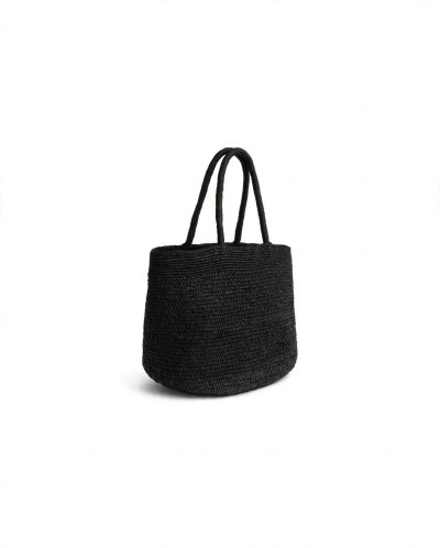 RIKO RAFFIA TOTE in black