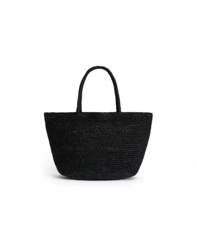 RIKO RAFFIA TOTE in black