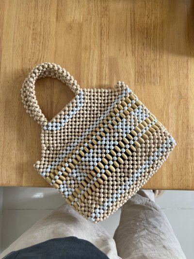 WOODEN BEAD BAG