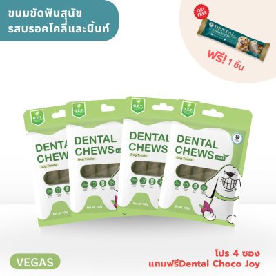ขนมขัดฟันเอนไซม์สำหรับสุนัข (โปร 4 ซอง แถมChoco Joy)