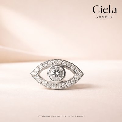 ต่างหูเพชร The Eye เสริมดวง ปกป้อง เพชร Lab Grown l Ciela Jewelry