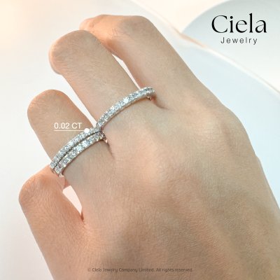 แหวนเพชรแถว Classic Eternity Band Ring 0.02 กะรัต