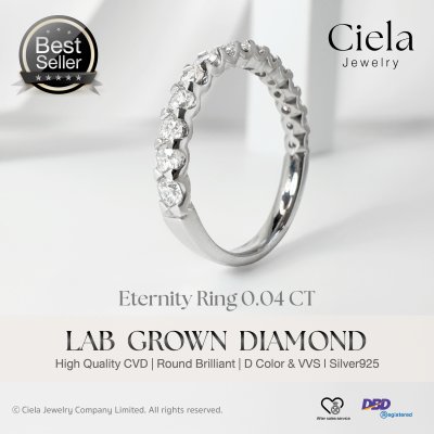 แหวนเพชรแถว Classic Eternity Band Ring 0.04 กะรัต