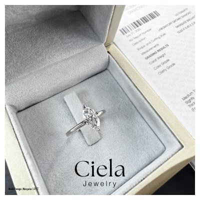 แหวนเพชรเม็ดเดี่ยวทรงมาคีร์ Classic Marquise Solitaire