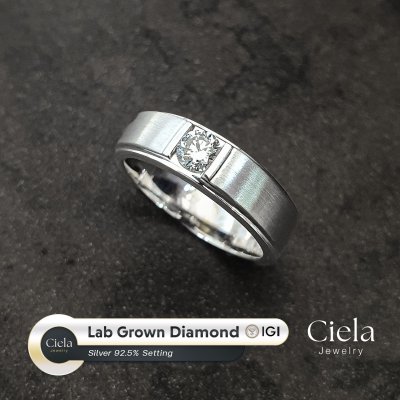 แหวนผู้ชายเพชรเม็ดกลาง Men Solitaire Ring