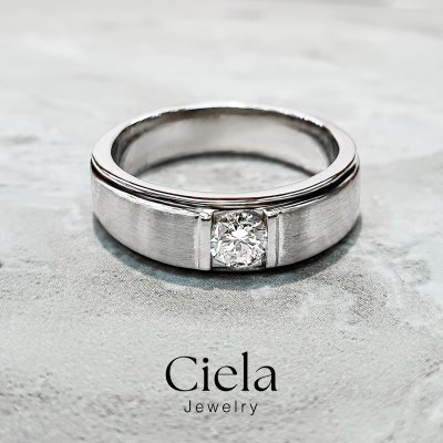 แหวนผู้ชายเพชรเม็ดกลาง Men Solitaire Ring