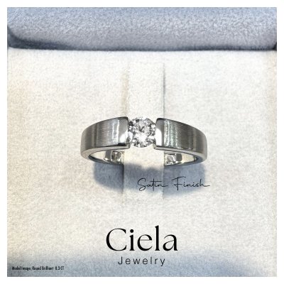 แหวนผู้ชายเพชรเม็ดกลาง Men Tension Ring