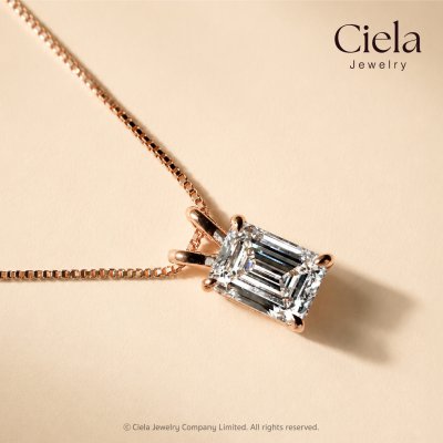 จี้เพชร Emerald Cut Lab Grown (CVD) Cert. IGI น้ำ 100 VVS เปลี่ยนสร้อยได้ แถมสร้อยฟรี 