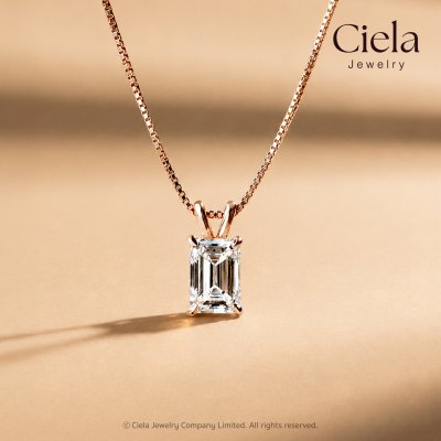 จี้เพชร Emerald Cut Lab Grown (CVD) Cert. IGI น้ำ 100 VVS เปลี่ยนสร้อยได้ แถมสร้อยฟรี 