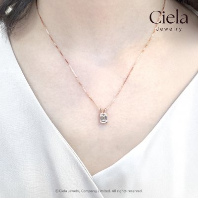 จี้เพชร Emerald Cut Lab Grown (CVD) Cert. IGI น้ำ 100 VVS เปลี่ยนสร้อยได้ แถมสร้อยฟรี 