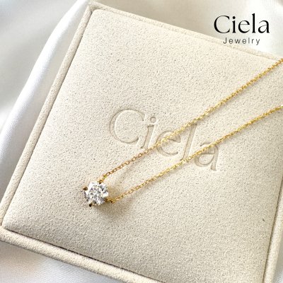 จี้เพชรเม็ดเดี่ยว 1 กะรัต ตัวเรือนชุบทองคำ เพชร Lab Grown Ciela Jewelry