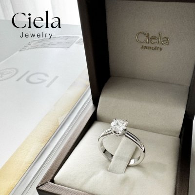 แหวนเพชรเม็ดเดี่ยว Classic Solitaire ฐานเตี้ย เพชร Lab Grown Ciela Jewelry