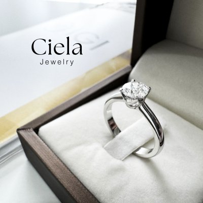 แหวนเพชรเม็ดเดี่ยว Classic Solitaire ฐานเตี้ย เพชร Lab Grown Ciela Jewelry