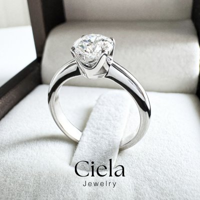 แหวนเพชรเม็ดเดี่ยว Classic Solitaire ฐานเตี้ย เพชร Lab Grown Ciela Jewelry