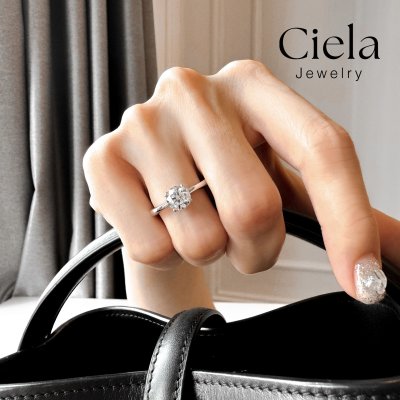 แหวนเพชรเม็ดเดี่ยว Classic Solitaire ฐานเตี้ย เพชร Lab Grown Ciela Jewelry
