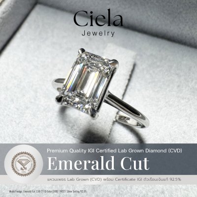 แหวนเพชรเม็ดเดี่ยว Classic Emerald