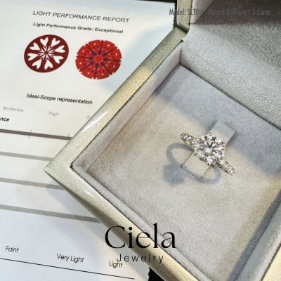แหวนเพชรเม็ดเดี่ยว Solitaire Pave Hidden Halo