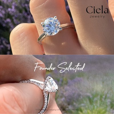 แหวนเพชรเม็ดเดี่ยว Hidden Pave Solitaire