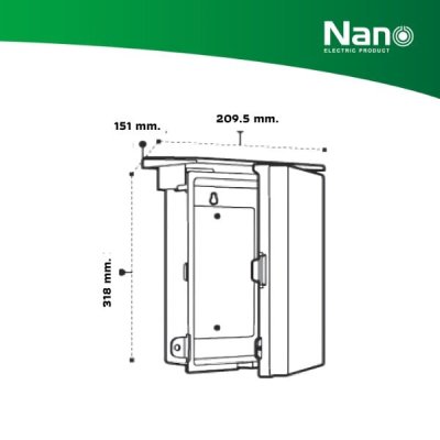 NANO ตู้กันฝน NANO PLUS ขนาด 8"x12.5"x6" สีขาว (1 ชิ้น/กล่อง) รุ่น 101W-NNP