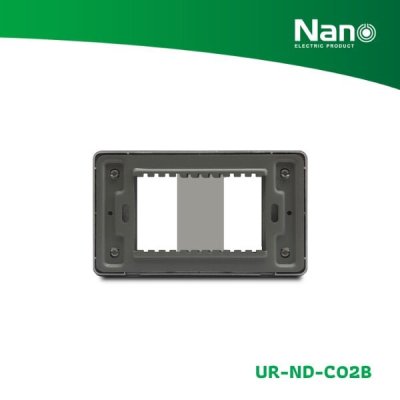NANO แผงหน้ากากขอบมน ขนาด 2 ช่อง Nordic series สีดำ (1 ชิ้น/กล่อง) รุ่น UR-ND-C02B