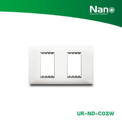 NANO แผงหน้ากากขอบมน ขนาด 2 ช่อง Nordic series สีขาว (1 ชิ้น/กล่อง) รุ่น UR-ND-C02W