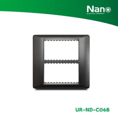 NANO แผงหน้ากากขอบมน ขนาด 6 ช่อง Nordic series สีดำ (1 ชิ้น/กล่อง) รุ่น UR-ND-C06B