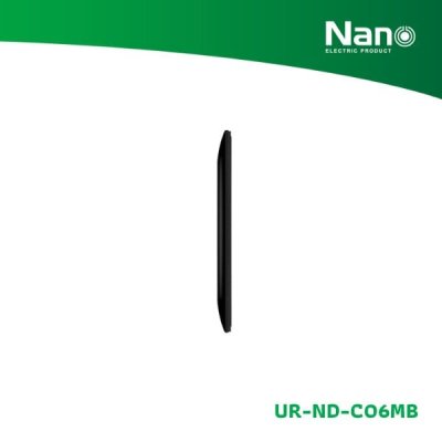 NANO แผงหน้ากากขอบมน ขนาด 6 ช่อง Nordic series สีดำด้าน (1 ชิ้น/กล่อง) รุ่น UR-ND-C06MB