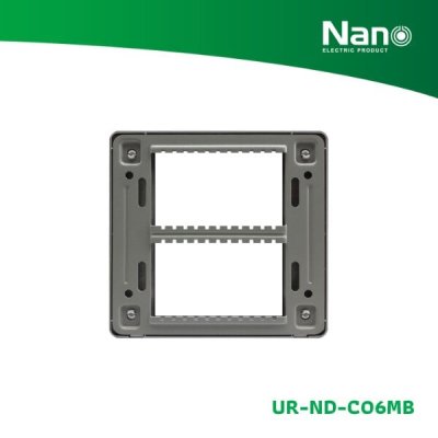 NANO แผงหน้ากากขอบมน ขนาด 6 ช่อง Nordic series สีดำด้าน (1 ชิ้น/กล่อง) รุ่น UR-ND-C06MB