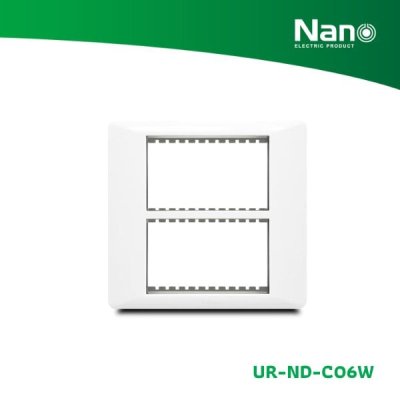 NANO แผงหน้ากากขอบมน ขนาด 6 ช่อง Nordic series สีขาว (1 ชิ้น/กล่อง) รุ่น UR-ND-C06W