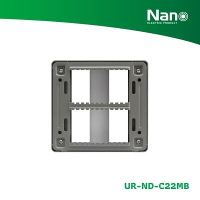 NANO แผงหน้ากากขอบมน ขนาด 4 ช่อง Nordic series สีดำด้าน (1 ชิ้น/กล่อง) รุ่น UR-ND-C22MB