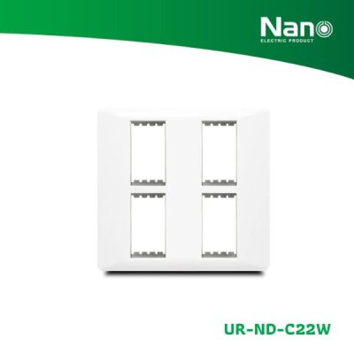 NANO แผงหน้ากากขอบมน ขนาด 4 ช่อง Nordic series สีขาว (1 ชิ้น/กล่อง) รุ่น UR-ND-C22W