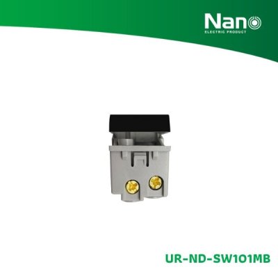 NANO สวิทซ์ 1 ทาง 16A 250V ขนาด 1 ช่อง Nordic series สีดำด้าน (1 ชิ้น/กล่อง) รุ่น UR-ND-SW101MB
