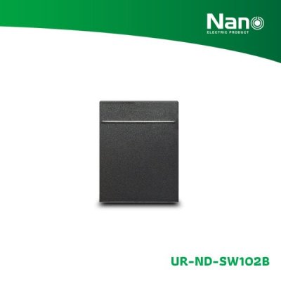 NANO สวิทซ์ 1 ทาง 16A 250V ขนาด 1.5 ช่อง Nordic series สีดำ (1 ชิ้น/กล่อง) รุ่น UR-ND-SW102B