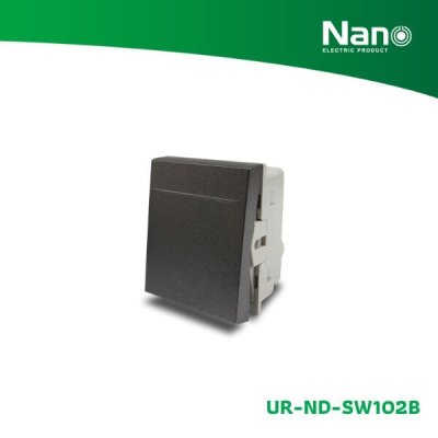 NANO สวิทซ์ 1 ทาง 16A 250V ขนาด 1.5 ช่อง Nordic series สีดำ (1 ชิ้น/กล่อง) รุ่น UR-ND-SW102B