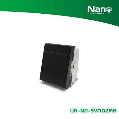 NANO สวิทซ์ 1 ทาง 16A 250V ขนาด 1.5 ช่อง Nordic series สีดำด้าน (1 ชิ้น/กล่อง) รุ่น UR-ND-SW102MB
