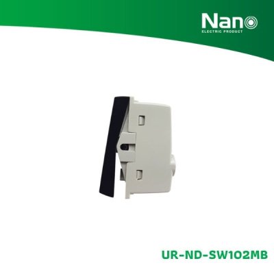NANO สวิทซ์ 1 ทาง 16A 250V ขนาด 1.5 ช่อง Nordic series สีดำด้าน (1 ชิ้น/กล่อง) รุ่น UR-ND-SW102MB