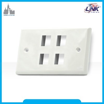 SHINY FACE PLATE 4 PORT หน้ากากขาวมันเงา