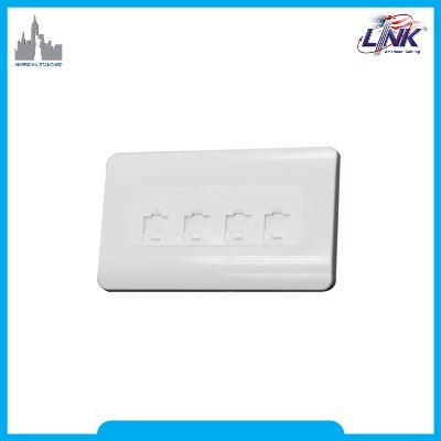 SHINY EXCLUSIVE FACE PLATE 4 PORT w/Shutter หน้ากากขาวเงาสวยสุดหรูมีชัตเตอร์