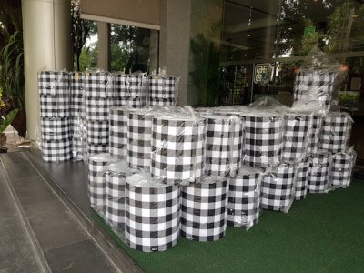 หมวกโคมไฟผ้า 